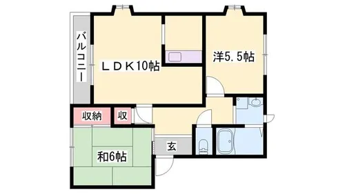銀の馬車道壱番館D【202号室】の間取り