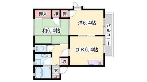 ガーデンハイツ緑ヶ丘2B【201号室】の間取り