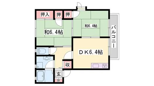 ガーデンハイツ緑ヶ丘2B【201号室】の間取り