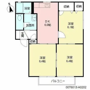 エクセルタウン合川 A棟【2階】の間取り