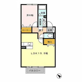 アベニール十六田【1階】の間取り