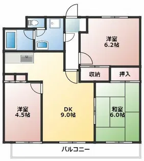 シャトー天神【203号室】の間取り