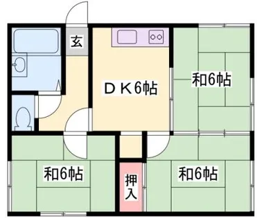大池ハイツ【1階】の間取り