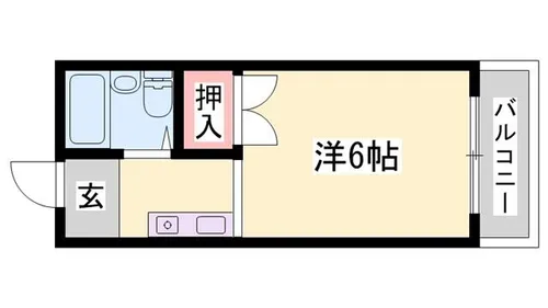 日の出コーポ【201号室】の間取り