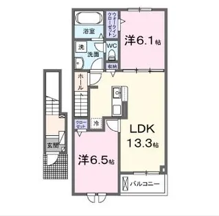 プリマヴェーラB【203号室】の間取り