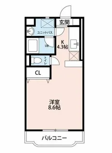 SANTOPIA-SEN【105号室】の間取り