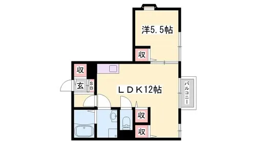 リビングタウン古坂弐番館【201号室】の間取り