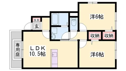 ハイツラポルテ A棟【105号室】の間取り