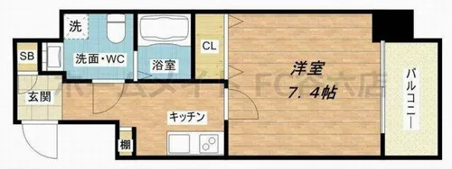 リンクス大阪城SOUTHレジデンス【3階】の間取り
