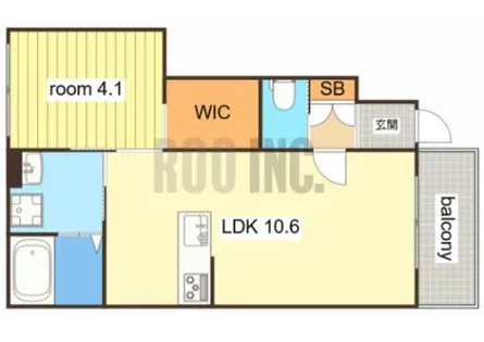 ラヴィエール【1-C号室】の間取り
