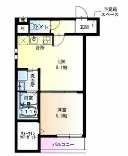 フジパレス加美東Ⅱ番館【2階】の間取り