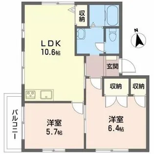 ヴィライーグレット【202号室】の間取り