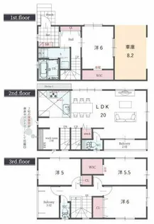 愛知県岡崎市八帖南町1丁目【一戸建】の間取り
