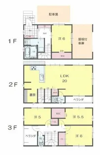 愛知県岡崎市八帖南町1丁目【一戸建】の間取り