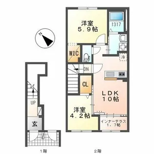 福岡県福岡市東区青葉2丁目【アパート】の間取り