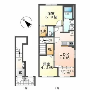 福岡県福岡市東区青葉2丁目【アパート】の間取り