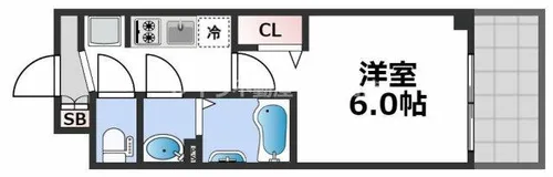 プレサンス難波マジョリティ【6階】の間取り