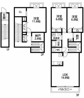 Greenwich House【1階】の間取り