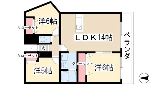 スカイライフ新宿【601号室】の間取り