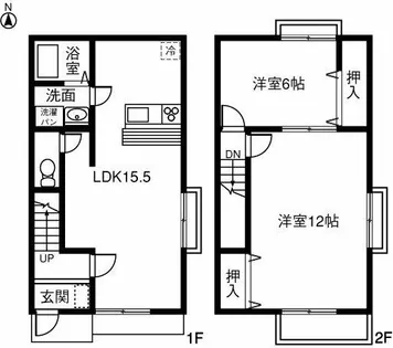 愛知県小牧市大字二重堀【テラスハウス】の間取り