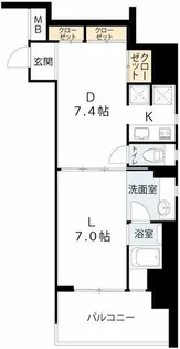 エス・キュート西天満【9階】の間取り