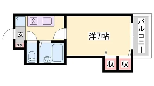 ジュネス野里【102号室】の間取り
