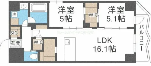 コンフォリア・リヴ谷町四丁目【7階】の間取り