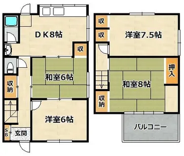 兵庫県神戸市北区東大池2丁目【一戸建】の間取り