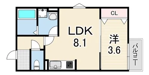 REGIES東園田【1階】の間取り