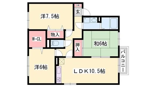 サンオリーブ御崎A【2階】の間取り