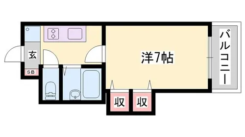 ジュネス野里【7階】の間取り