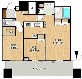 梅田ガーデンレジデンス【35階】の間取り