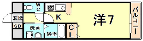 マサーナ阪神【3階】の間取り