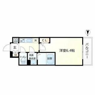 エスリードレジデンスグラン大阪福島ノース【2階】の間取り