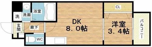 Mv.imp大阪放出【9階】の間取り