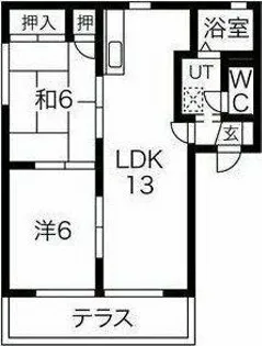 グレース北野D棟【203号室】の間取り