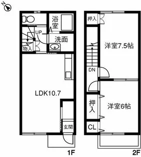 Clair Riva A【105号室】の間取り