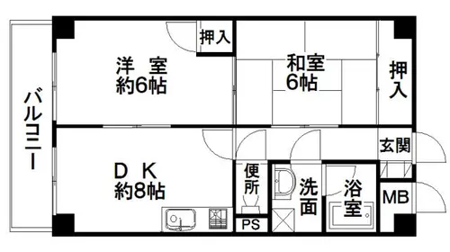 21北堀江【802号室】の間取り