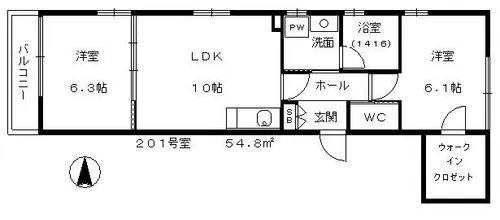 京都府京都市上京区西洞院通丸太町上る夷川町【マンション】の間取り