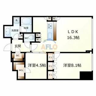 Brillia Tower堂島【12階】の間取り