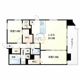 ショウエイ靭【12階】の間取り