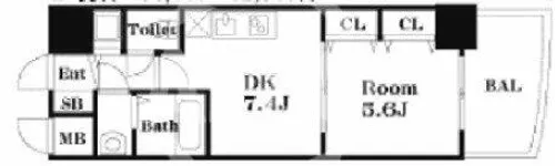 PHOENIX難波EAST【8階】の間取り