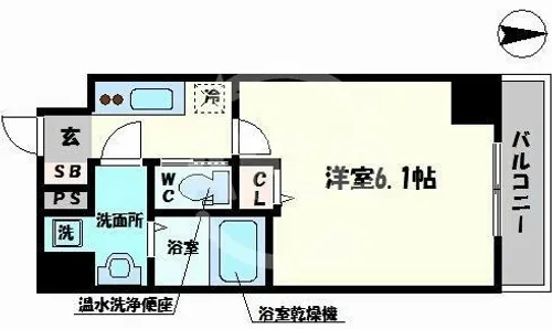 グランパシフィック今宮【6階】の間取り