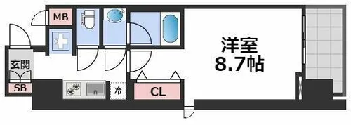 コンフォリア心斎橋EAST【4階】の間取り