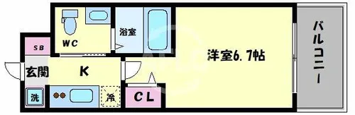 ラクラス阿倍野元町【9階】の間取り