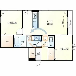 VIEVLE阿倍野播磨町【2階】の間取り