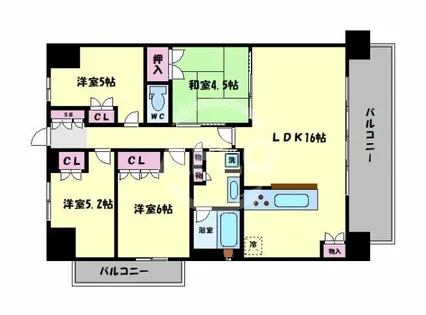 メイツ阿倍野【2階】の間取り