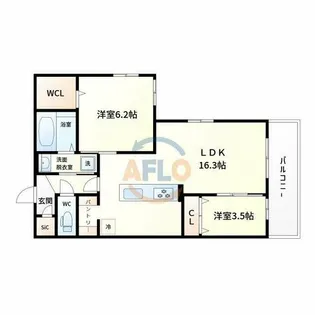 モンテゾーロ西田辺【3階】の間取り