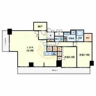 アートアルテール【24階】の間取り