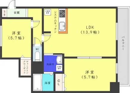 サンコート桑園ガーデンヒルズ【6階】の間取り